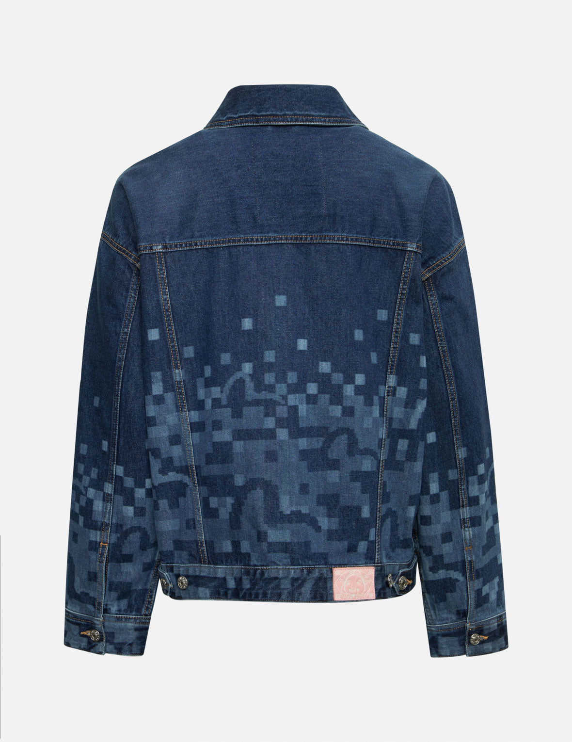 像素海鷗刺繡與印花刺繡超寬版牛仔外套