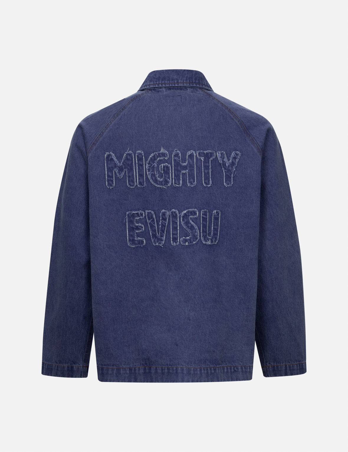 Seagull and Slogan Embroidery Oversized  Denim Coach Jacket