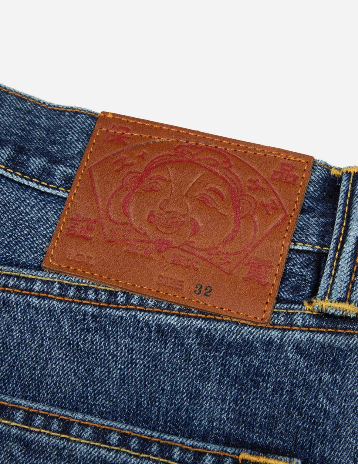 Seagull Appliqué Embroidery Baggy Fit Patchwork Jeans
