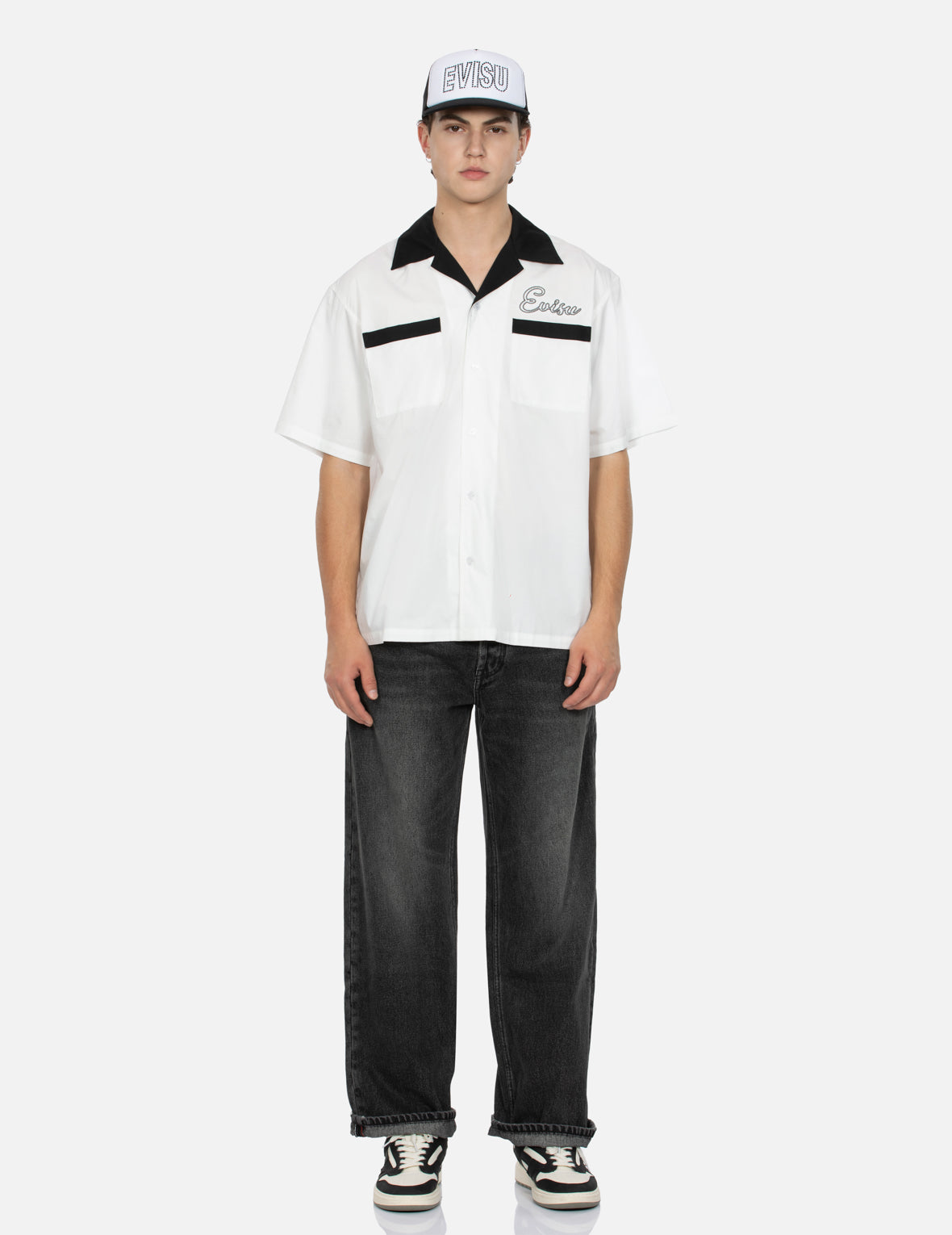 Chain-Stitched Embroidery Logo Boxy Tencel Shirt
