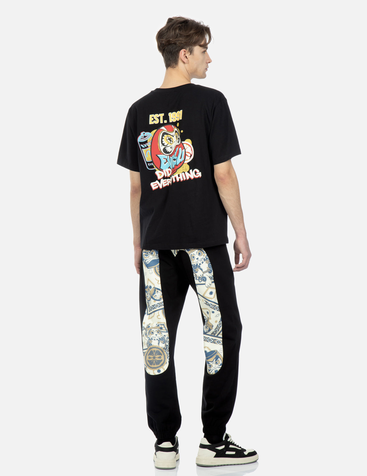 Nomadic Pattern and Daruma Daicock Print Sweatpants
