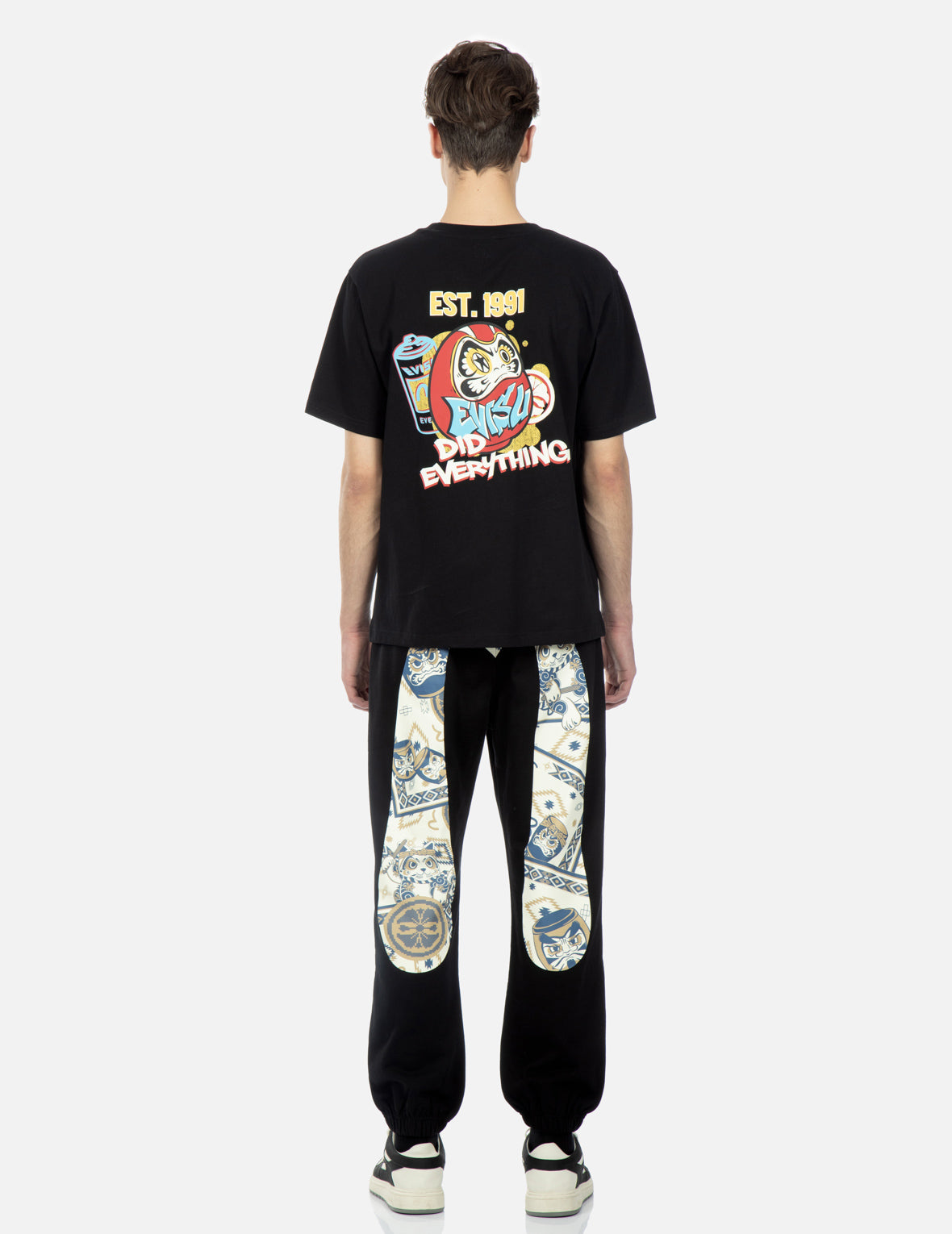 Nomadic Pattern and Daruma Daicock Print Sweatpants