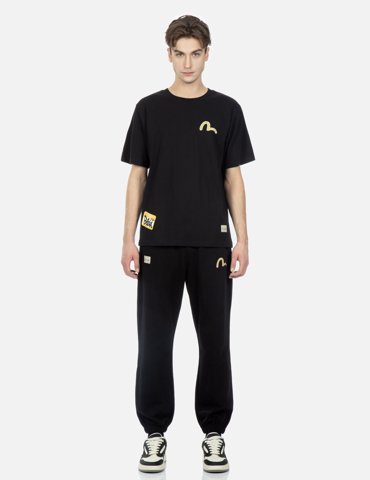 Nomadic Pattern and Daruma Daicock Print Sweatpants
