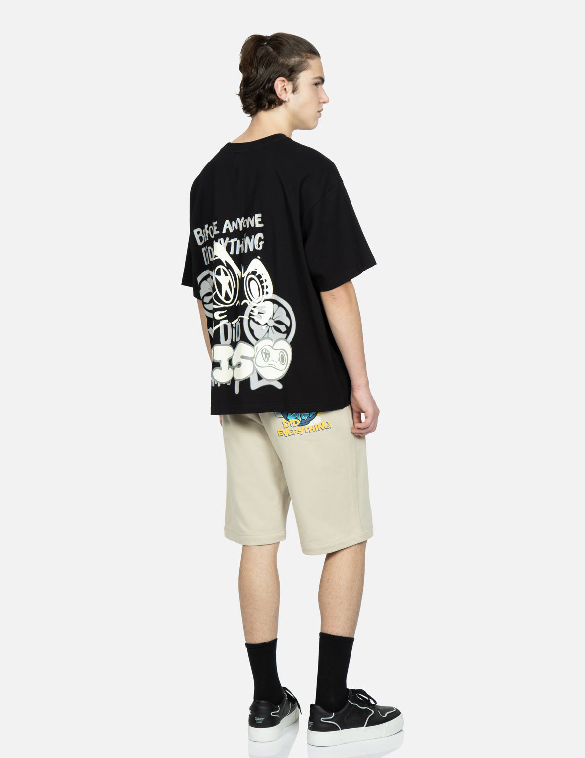 Graffiti Daruma Print Sweat Shorts