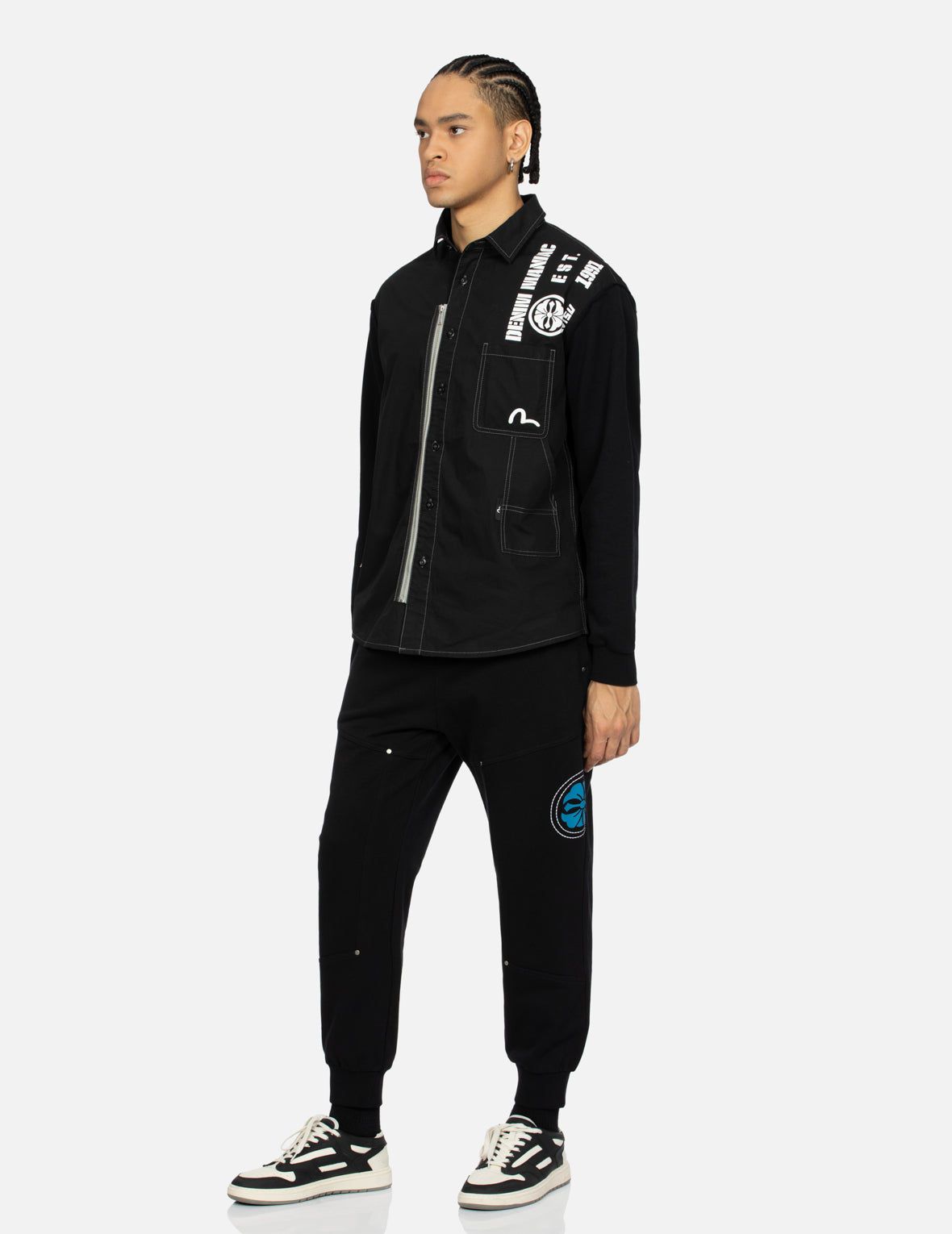 Contrast Stitching and Multi-Print Relax Fit Shirt