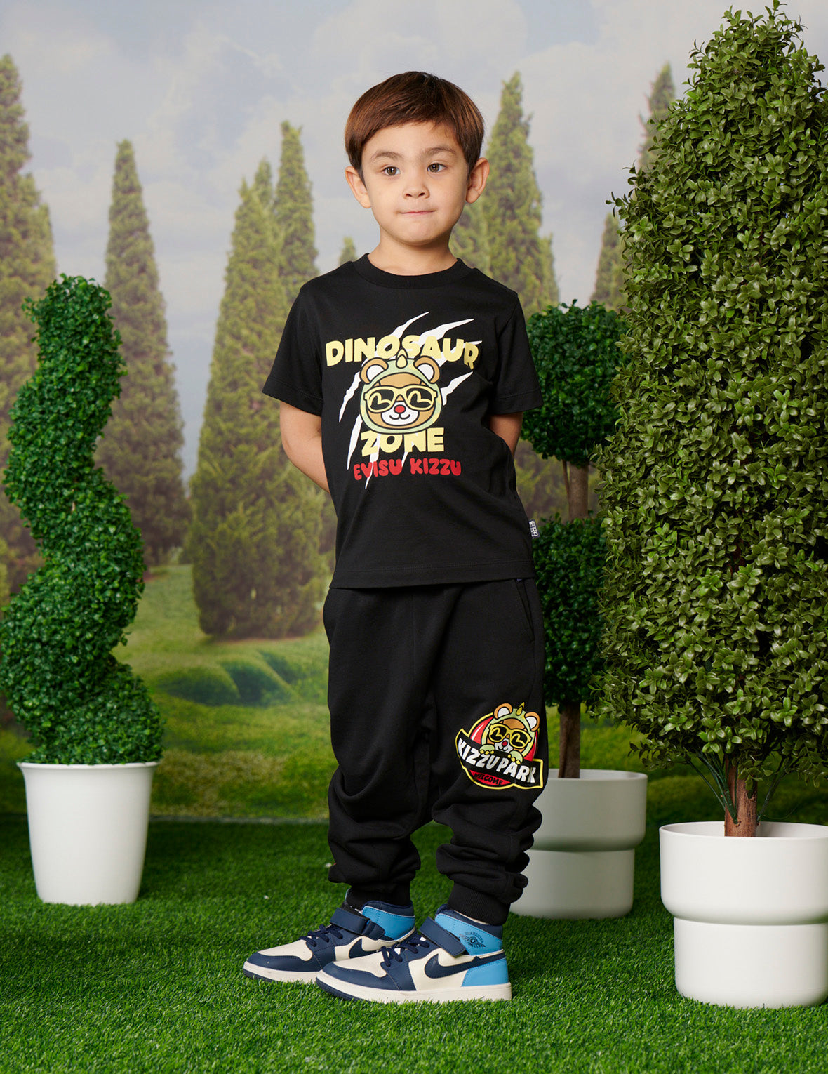 Dinosaur Bear Print Regular Fit T-shirt